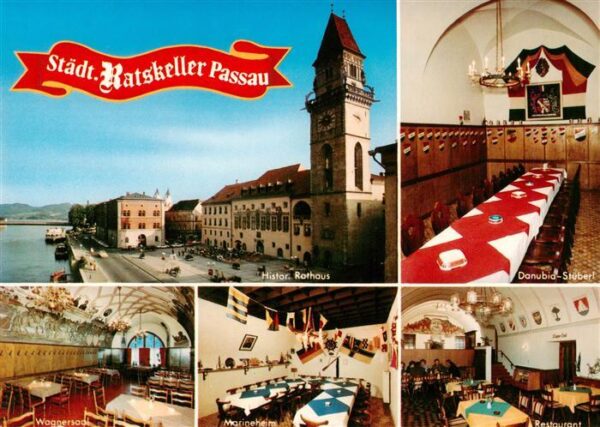 Passau Historisches Rathaus Danubia-Stuberl Waggersaal Marineheim Restaurant