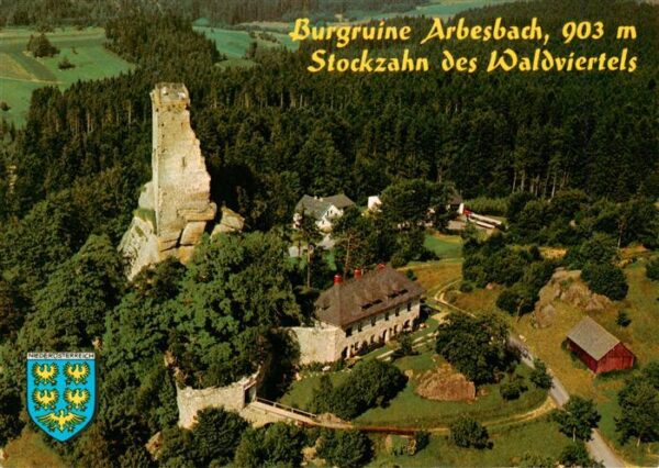 Arbesbach Niederoesterreich AT Burgruine Stockzahn des Waldviertels