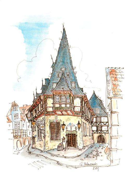 Goslar Hotel Restaurant Das Brusttuch Illustration