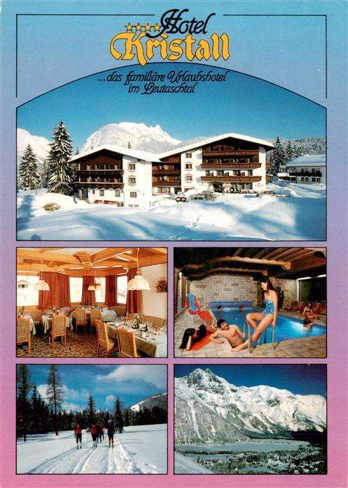 Weidach Leutasch Tirol AT Hotel Kristall Gastraum Hallenbad Langlauf Winterpanor