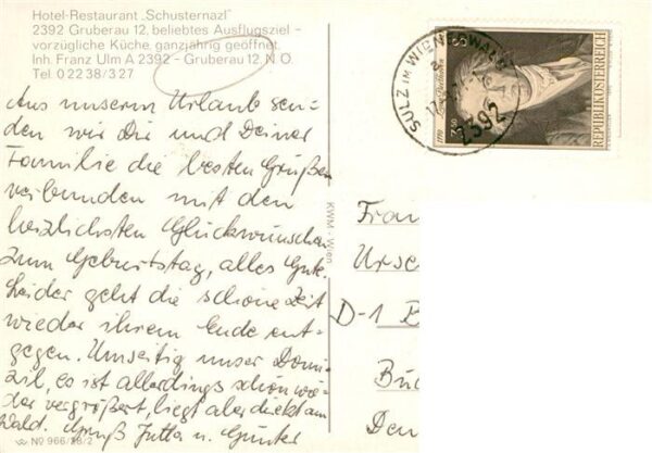 Gruberau Wienerwald Niederoesterreich Hotel Restaurant Schusternazl Gastraum The – Bild 2