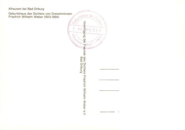 Alhausen Bad Driburg Westfalen Geburtshaus des Dichters Friedrich Wilhelm Weber – Bild 2