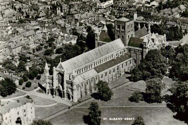 London  UK St. Albans' Abbey aerial view