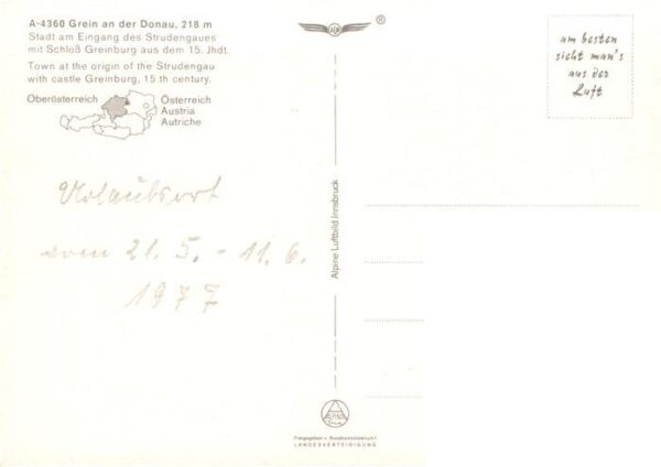 Grein Donau Oberoesterreich AT Panorama mit Schloss Greinburg 15. Jhdt. – Bild 2