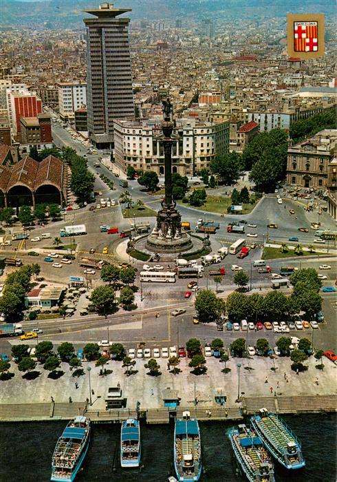 Barcelona Cataluna ES Colon y puerto vista aérea