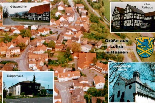 Lohra Hessen Luftaufnahme Goetzemuehle Buergerhaus Kirche Rathaus
