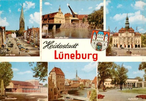 Lueneburg Am Sande Stadtzentrum Am alten Kran Rathaus Stadttheater Abtsmuehle Ha