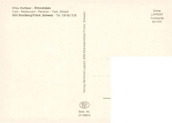 Streitberg Oberfranken Pension Altes Kurhaus Ritterstuben – Bild 2