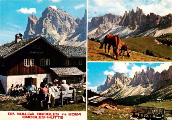 Rifugio Malga Brogles Brogleshuette 2024m IT Berghuette Dolomiten Pferde