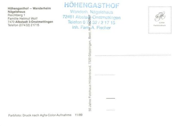 Onstmettingen Hoehengasthof Wanderheim Naegelehaus – Bild 2