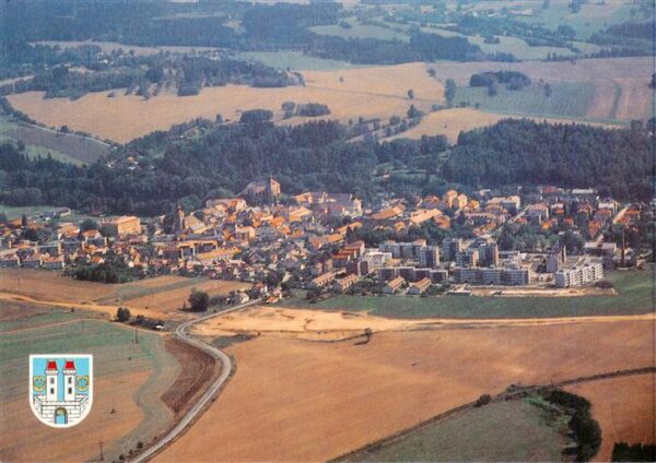 Kamenice nad Lipou Kamnitz an der Linde CZ Fliegeraufnahme