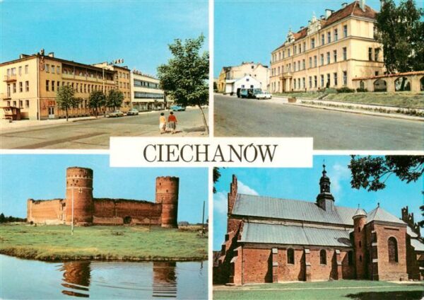 Ciechanow Zichenau PL Fragment Rynku Ruiny zamku ksiazat mazowieckich Siedziba P