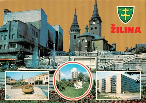 Zilina Sillein Silein SK Teilansichten Kirche Stadtzentrum Hochhaeuser