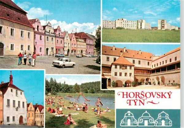 Horsovsky Tyn Bischofteinitz CZ Motive Stadtzentrum Hochhaeuser Badestrand