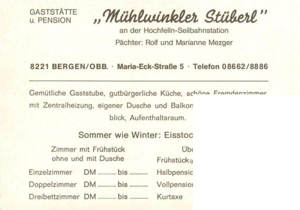 Bergen Chiemgau Gaststaette Pension Muehlwinkler Stueberl – Bild 2