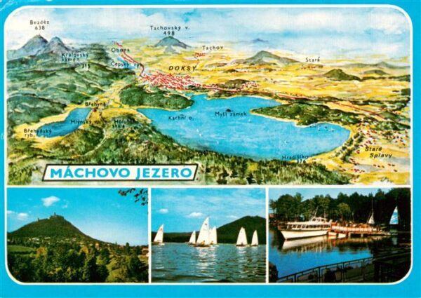 Machovo Jezero CZ Panorama Segelpartie Fahrgastschiff
