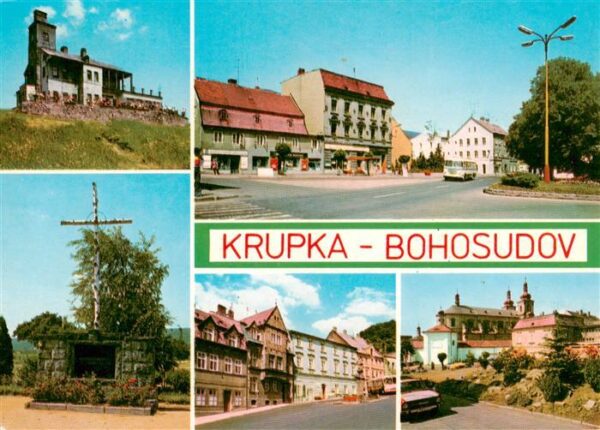 Krupka Graupen CZ Koman vizka Stred mesta Pamatnik obetem pochodu smrti Domy u m