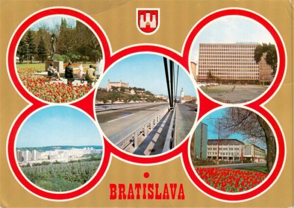 Bratislava Pressburg Pozsony SK Park Denkmal Donaubruecke Hotel Panorama