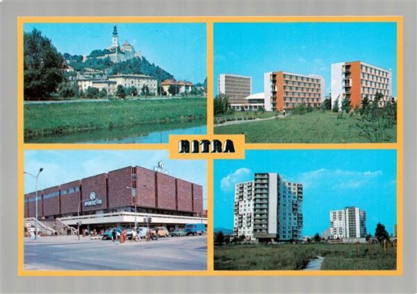 Nitra Slovakia Teilansichten Einkaufszentrum Wohnsiedlung Hochhaeuser