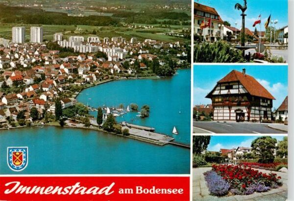Immenstaad Bodensee Luftaufnahme Stadtzentrum Fachwerkhaus Blumenbeet