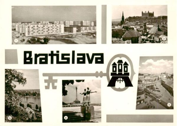 Bratislava Pressburg Pozsony SK Wohnsiedlung Hochhaeuser Stadtzentrum Burg Denkm