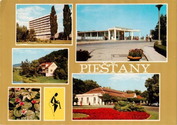 Piestany Pistian Poestyen SK Teilansichten Kolonnadenbruecke Park Seerosen