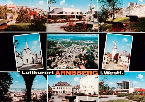 Arnsberg  Westfalen Panorama Stadtmauer Kirchen Fliegeraufnahme Ortspartie Ratha