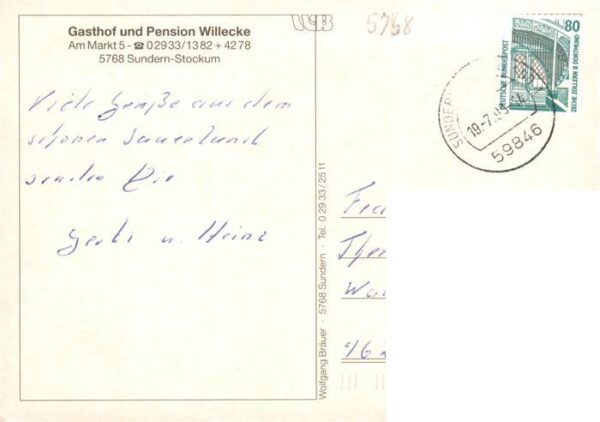 Stockum Sauerland Gasthof Pension Willecke Gastraeume – Bild 2