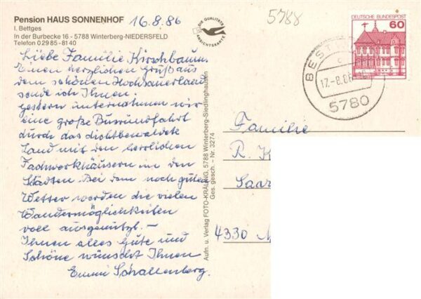 Niedersfeld Winterberg Pension Haus Sonnenhof – Bild 2