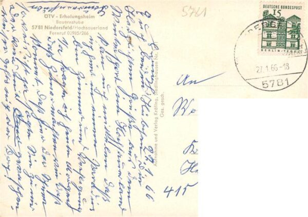 Niedersfeld Winterberg oeTV Erholungsheim Gastraum – Bild 2