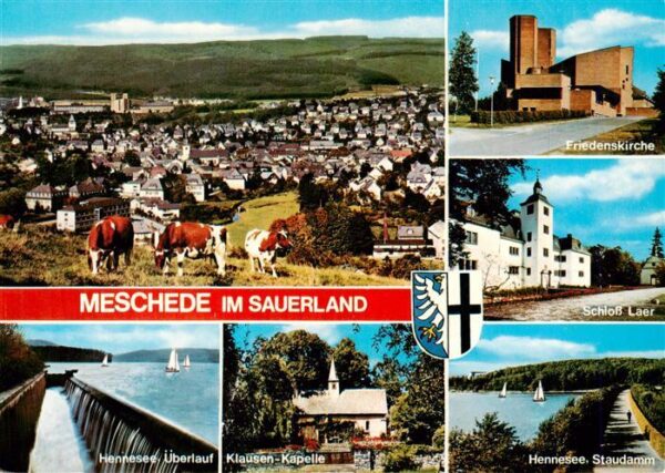 Meschede Panorama Friedenskirche Schloss Laer Hennesee ueberlauf Klausen Kapelle
