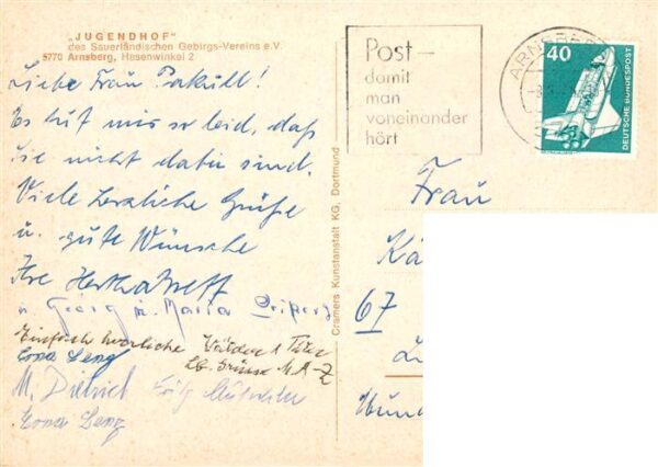 Arnsberg  Westfalen Jugendhof des SGV Arnsberg Saal Treppenaufgang – Bild 2
