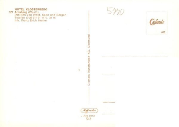 Arnsberg  Westfalen Hotel Klosterberg Gastraum – Bild 2