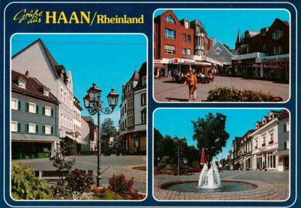 Haan Rheinland Gartenstadt Fussgaengerzone Brunnen