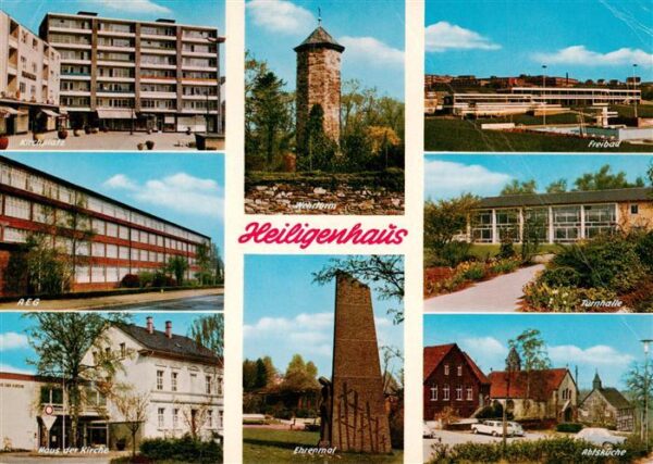 Heiligenhaus Mettmann Kirchplatz Wehrturm Freibad AEG Turnhalle Haus der Kirche