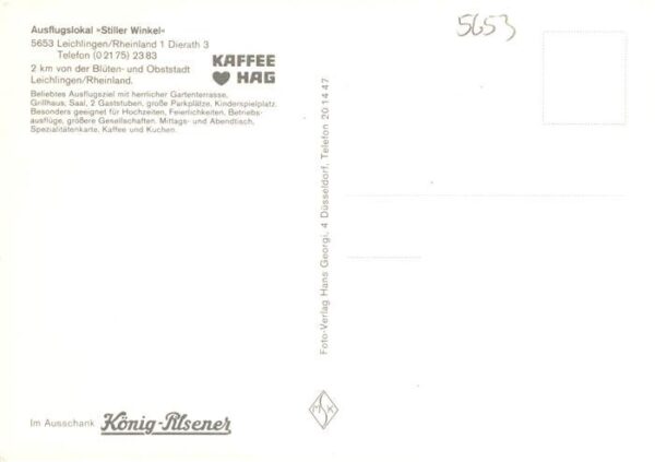 Leichlingen Rheinland Ausflugsgaststaette Stiller Winkel Terrasse Gastraum – Bild 2