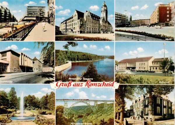 Remscheid Alleestrasse Rathaus Markt Stadttheater Remscheider Talsperre Bahnhof