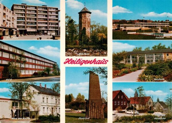 Heiligenhaus Mettmann Kirchplatz AEG Wehrturm Freibad Turnhalle Haus vor der Kir