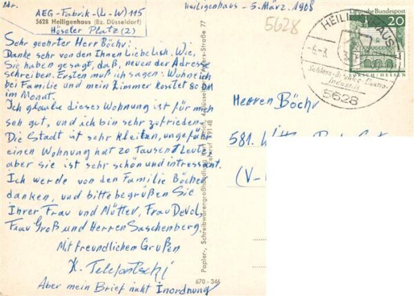 Heiligenhaus Mettmann Kirchplatz AEG Wehrturm Freibad Turnhalle Haus vor der Kir – Bild 2
