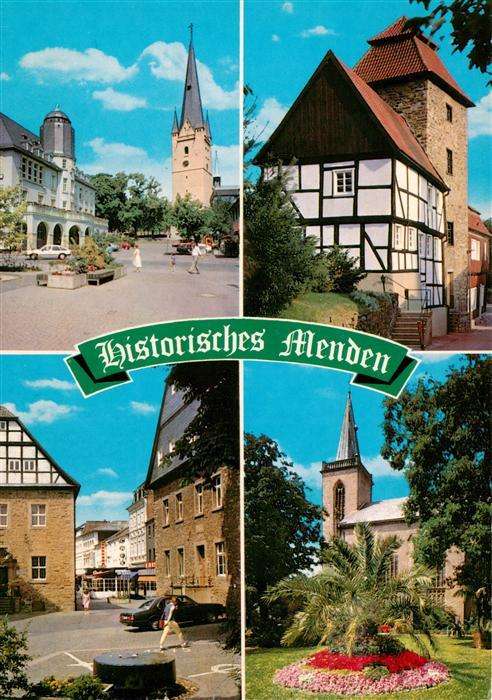 Menden  Sauerland Kirchen Fachwerkhaus Ortsmotiv Park