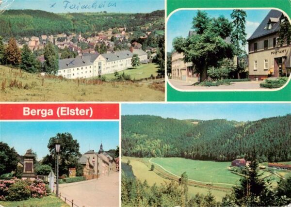 Berga Elster Panorama Postamt Schlossstrasse Elstertalblick