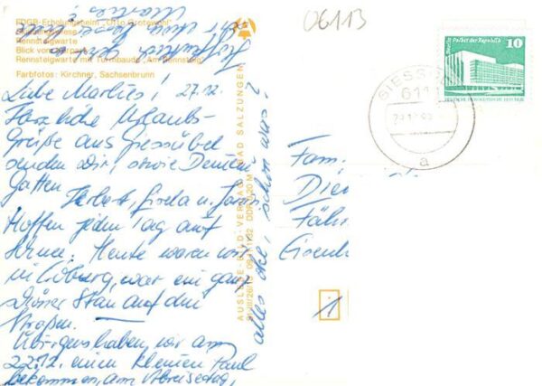 Masserberg FDGB Erholungsheim Otto Grotewohl Skiwiese Rennsteigwarte Turmbaude – Bild 2