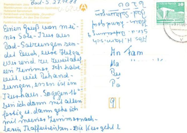 Bad Salzungen Fremdenheim Joos Marktbrunnen Mohren Apotheke Hufeland Sanatorium – Bild 2