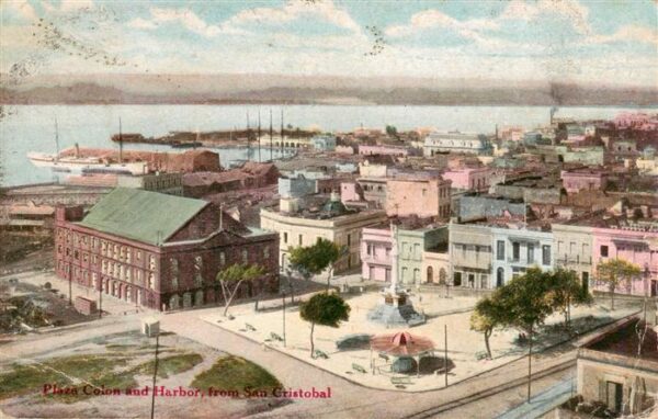 San Juan  Puerto Rico Plaza Colon and Harbor from San Cristobal