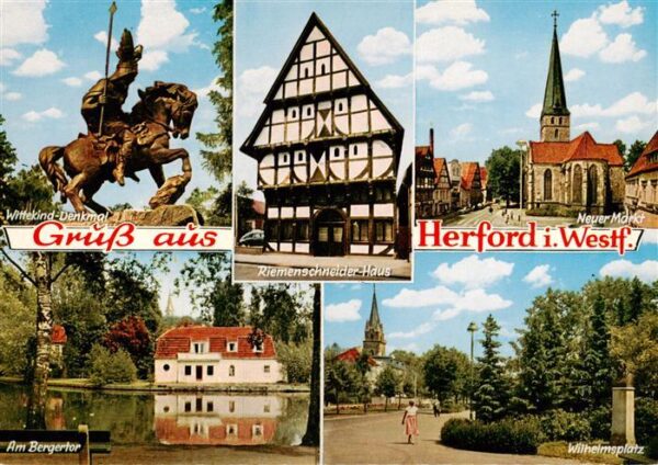 Herford Wittekind Denkmal Riemenschneider Haus Neuer Markt Am Bergertor Wilhelms