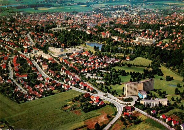 Bad Salzuflen Fliegeraufnahme mit Kurklinik der LVA Kurklinik Lipperland BfA und