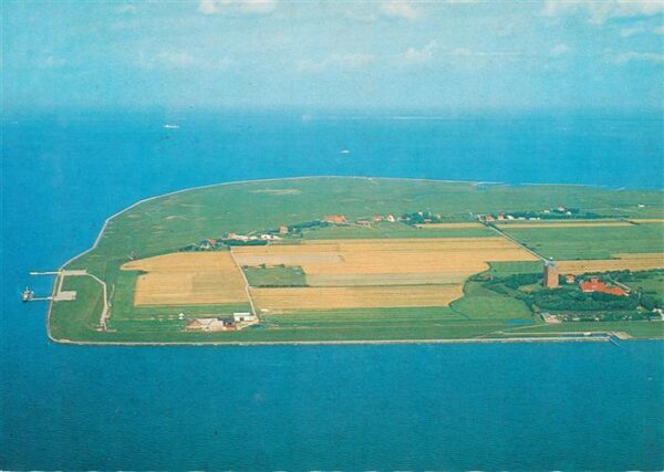 Neuwerk Insel Cuxhaven Nordseebad Fliegeraufnahme mit Hauptschiffahrtsweg