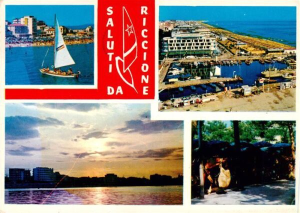 Riccione Rimini IT Panorama Fliegeraufnahme Teilansichten
