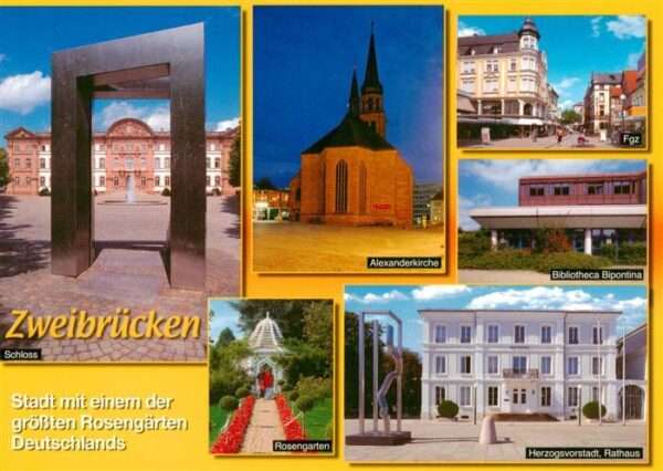 Zweibruecken Pfalz Schloss Alexanderkirche Fussgaengerzone Bibliotheca Bipontina