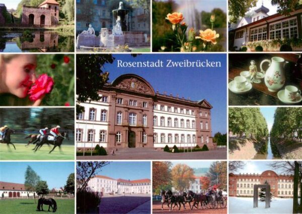 Zweibruecken Pfalz Park Rosengarten Schloss Reitturnier Pferdekutschen Motive